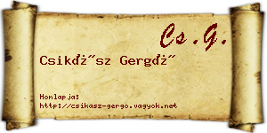 Csikász Gergő névjegykártya